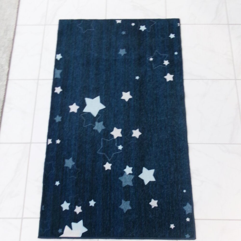 Ruggable Dark Blue Star Print Throw Rug  4x6 Celestial
